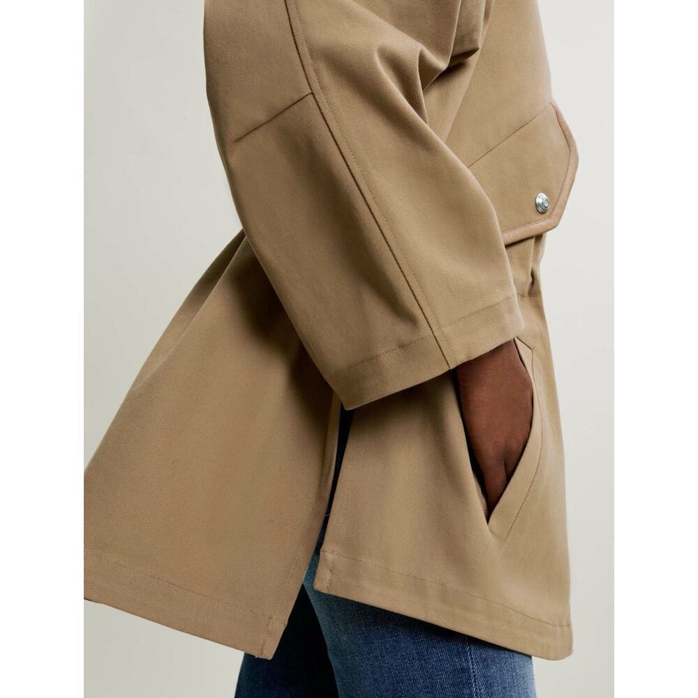Maje Oversized Cotton Coat Camel Size 1 Small Can Fit M & L - Picture 5 of 11